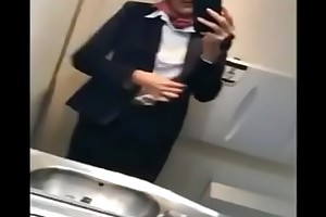 Positive Scrubwoman civil-service employee wanks on Flight-1