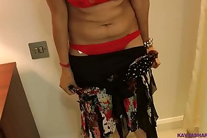 Indian Girl Kavya In Red Underclothes