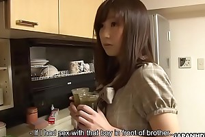 Slutty Japanese sister receives a messy creampie after the threesome
