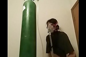 Penis tickeling oxygen mask fun