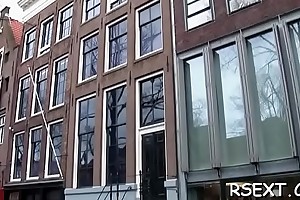 Lustful old guy gets rolling in money on in rub-down the amsterdam redlight district
