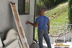 Bald plumber receives nearly fuck his busty client's ti...